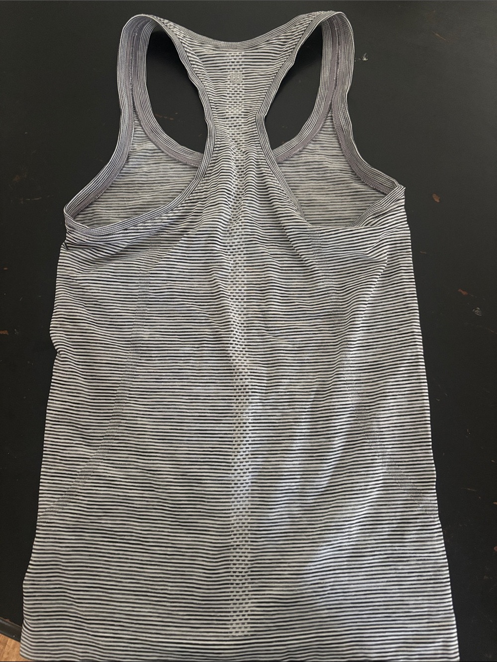 Striped Grey Racerback Tank Top - Picture 2 of 2